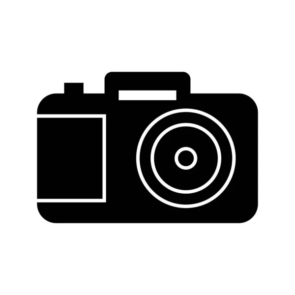 Camera glyph zwart icoon — Stockvector