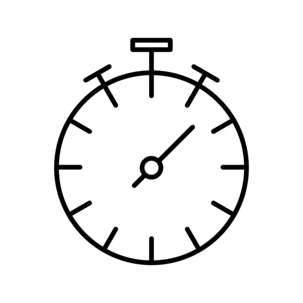 Stopwatch lijn zwart pictogram — Stockvector