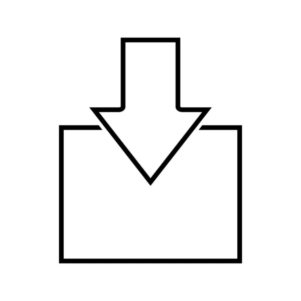 Ligne entrante icône noire — Image vectorielle