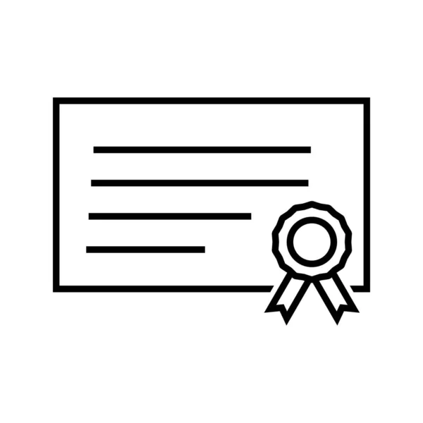 Diploma lijn zwart icoon — Stockvector