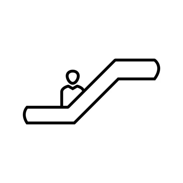 Hermosa línea de escaleras mecánicas icono negro — Vector de stock
