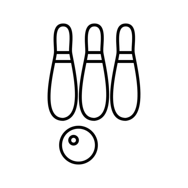 Bella linea bowling icona nera — Vettoriale Stock