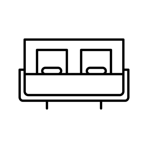 Linda linha de cama ícone preto — Vetor de Stock