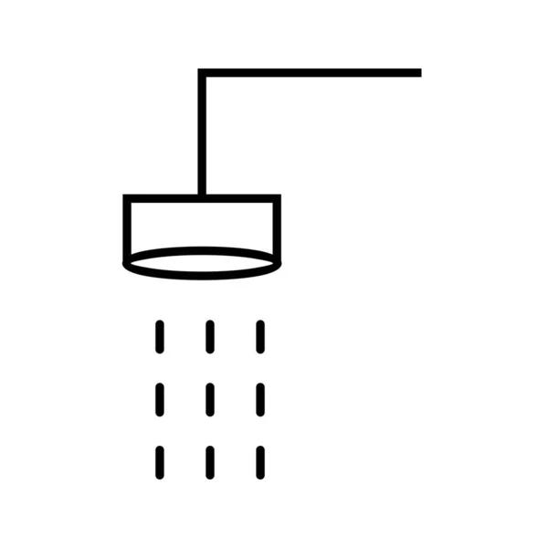 아름다운 샤워 라인 블랙 아이콘 — 스톡 벡터