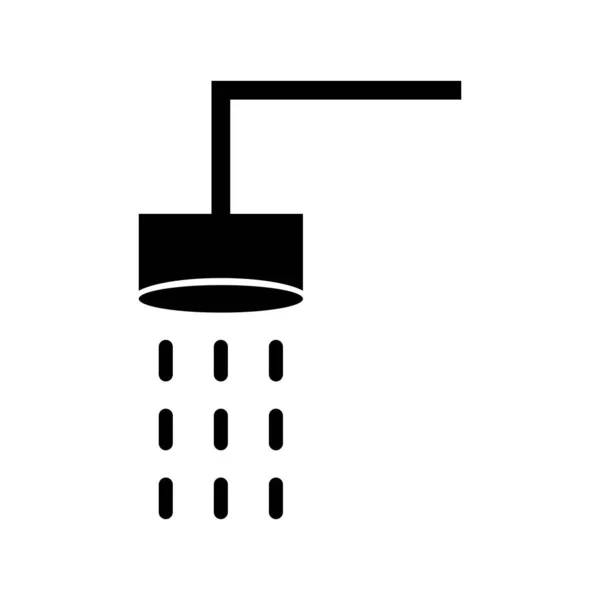 Schöne Dusche Glyphe schwarzes Symbol — Stockvektor