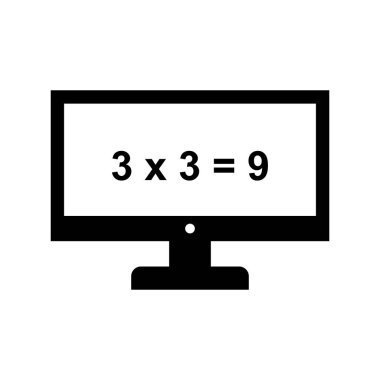 Bilgisayar glyph siyah simgesi güzel matematik