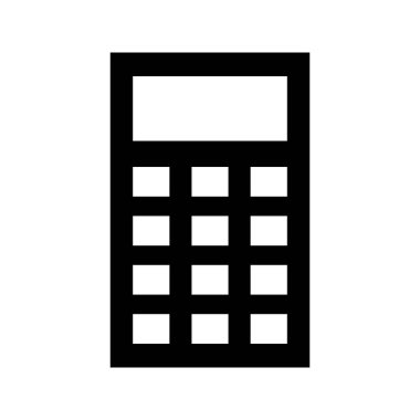 Güzel hesap makinesi glyph siyah simgesi