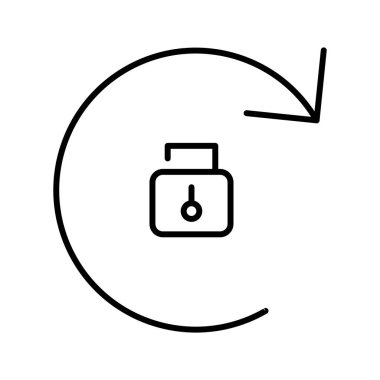 Güzel rotasyon kilidi hattı siyah simgesi