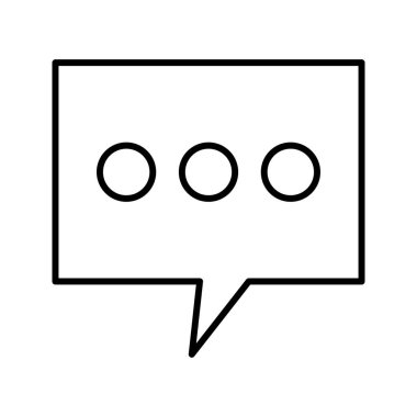 Güzel tek mesaj kabarcıklar çizgi siyah simge