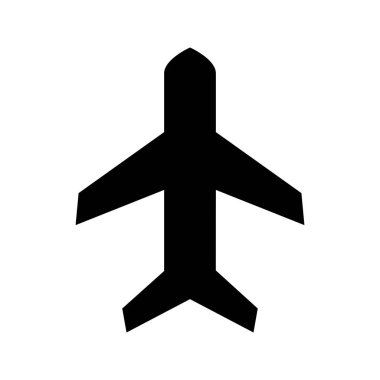 Güzel uçak modu glyph siyah simgesi