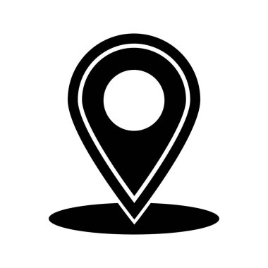 Güzel konum etiketi glyph siyah simgesi