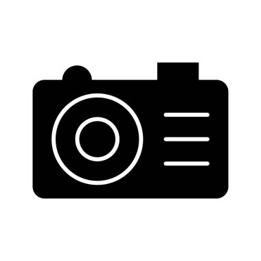 Güzel kamera glyph siyah simgesi