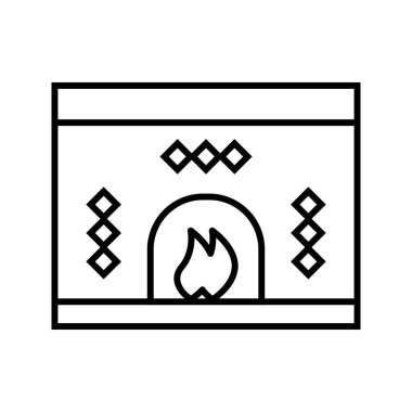 Şömine Güzel kış hattı siyah simge