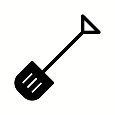 Güzel kar kürek glyph siyah simgesi