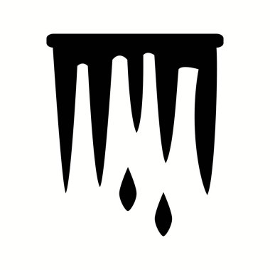 Güzel buz sarkıt glyph siyah simgesi