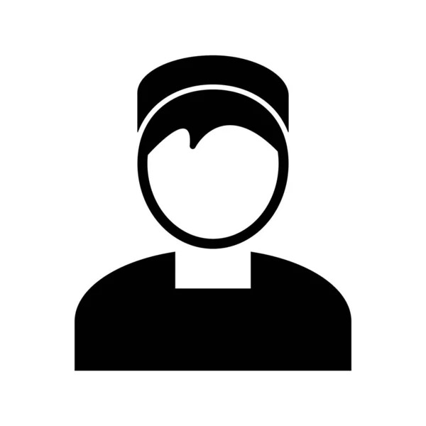 Bel homme islamique Glyphe icône noire — Image vectorielle