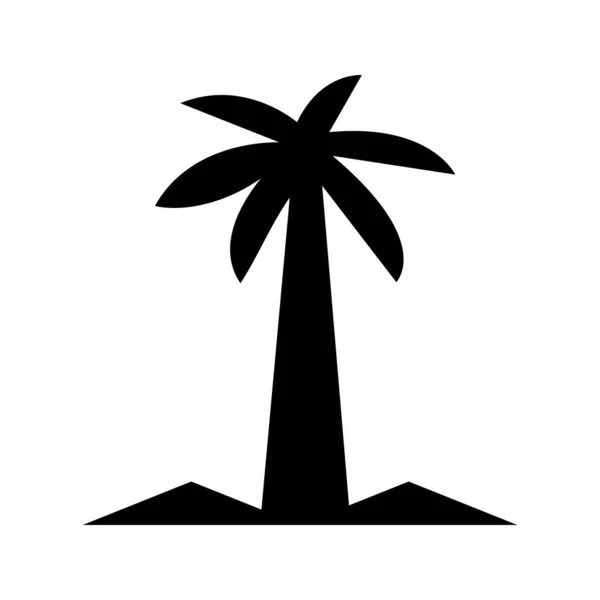 Palm Tree Glyph czarny ikona — Wektor stockowy