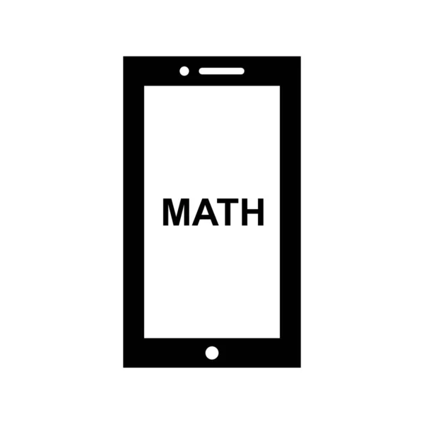 Piękne studia matematyki w telefonie symbol czarny ikona — Wektor stockowy