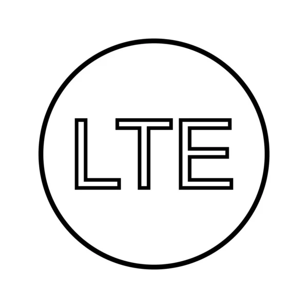 Hermoso 4g LTE línea icono negro — Vector de stock
