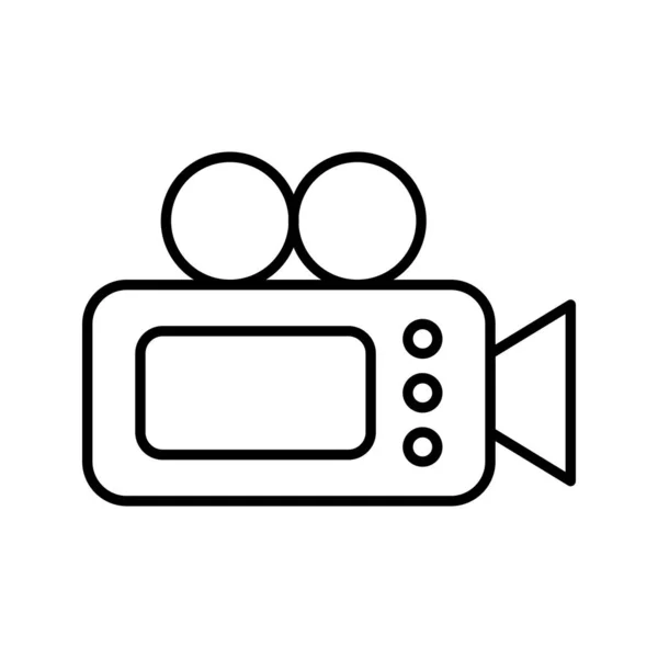 Beautiful video camera line black icon — Stock Vector