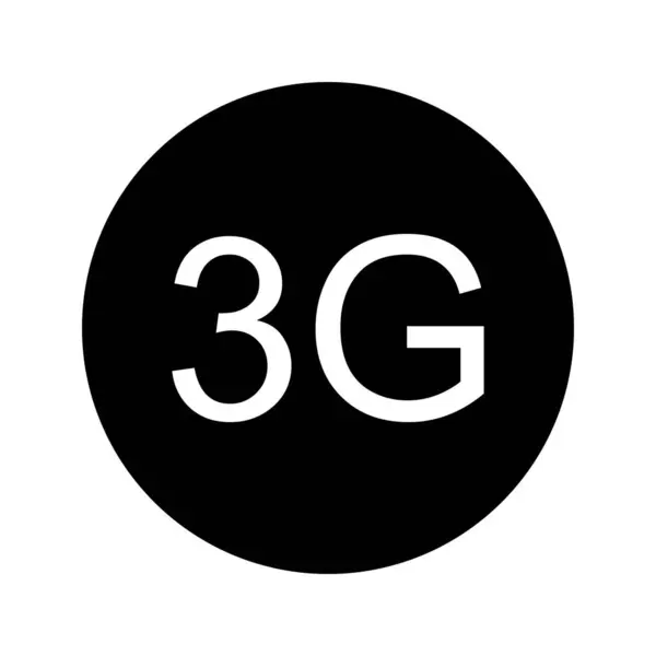 Belo ícone preto de glifo 3G —  Vetores de Stock