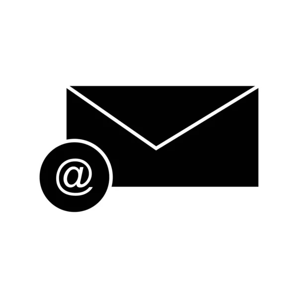 Beau mail glyphe icône noire — Image vectorielle