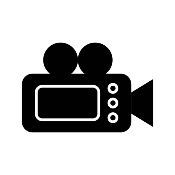 Beautiful  video camera glyph black icon — Stock Vector