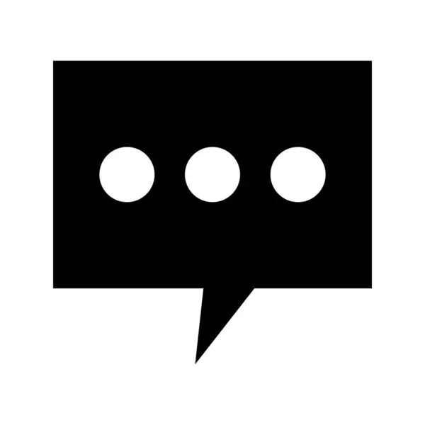 Belle bulles de message unique glyphe icône noire — Image vectorielle