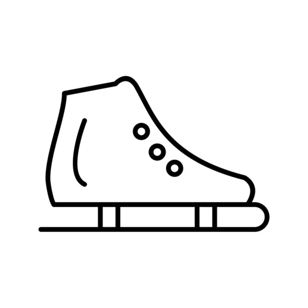 Pattinaggio sul ghiaccio Bella linea invernale icona nera — Vettoriale Stock