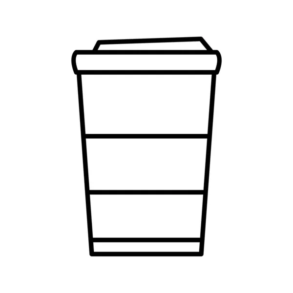 Kopp kaffe vacker vinter linje svart ikon — Stock vektor