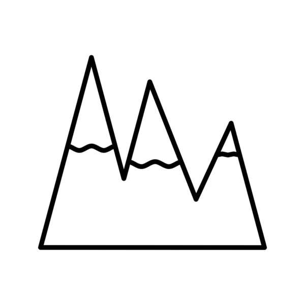 Ghiaccio montagne Bella linea invernale icona nera — Vettoriale Stock
