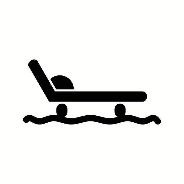 Hermoso trineo con asiento glifo icono negro — Vector de stock