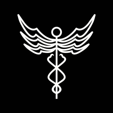 Güzel Caduceus vektör satırı simgesi