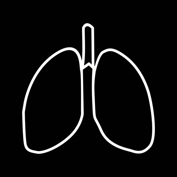 Piękne płuc wektor linii ikona — Wektor stockowy