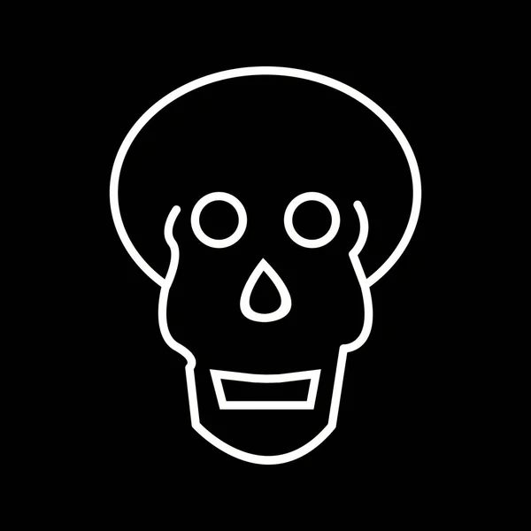 Hermoso icono de línea de vector de cráneo — Archivo Imágenes Vectoriales