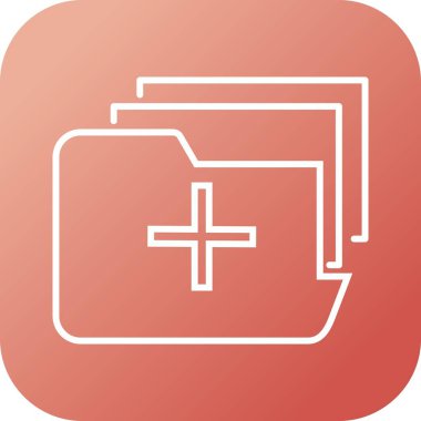 Tıbbi klasör vektör satırı simgesi