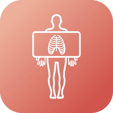 Göğüs X ışını vektör çizgisi simgesi