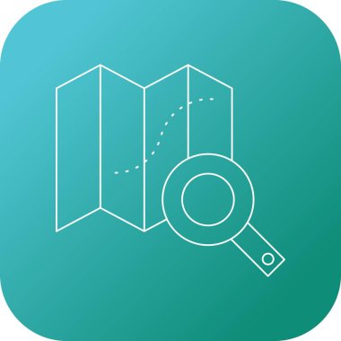 Harita vektör çizgisi simgesinde güzel arama