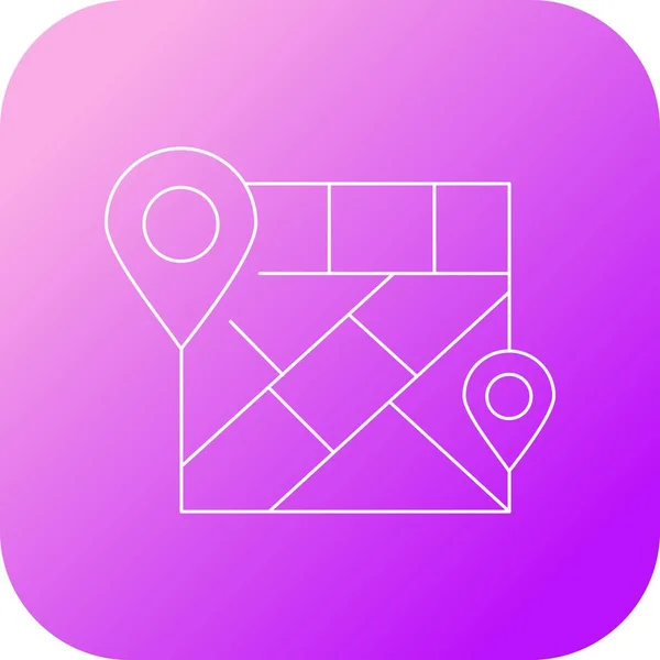 Encontrar lugares en el icono de línea de mapa — Vector de stock