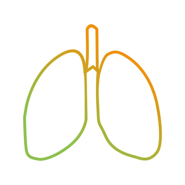 아름다운 폐 벡터 라인 아이콘 — 스톡 벡터