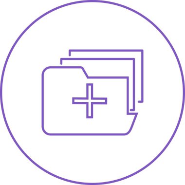 Tıbbi klasör vektör satırı simgesi