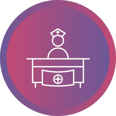 Hastane resepsiyon vektör hattı simgesi