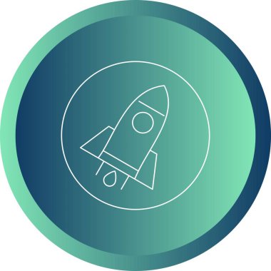 Güzel roket vektör hattı simgesi