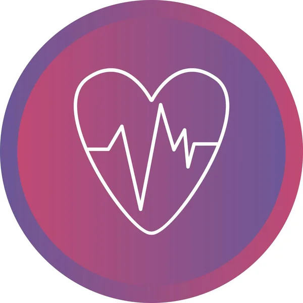 Icona della linea vettoriale ECG cuore — Vettoriale Stock