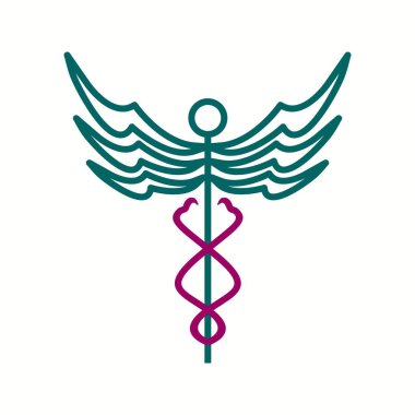 Güzel Caduceus vektör satırı simgesi
