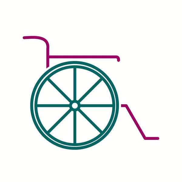 美丽的轮椅矢量线图标 — 图库矢量图片