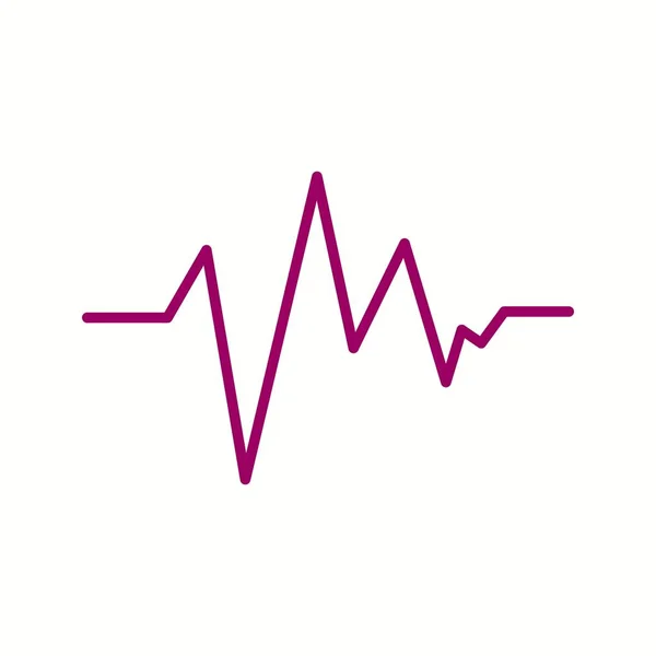 Hermoso icono de línea de vector ECG — Vector de stock