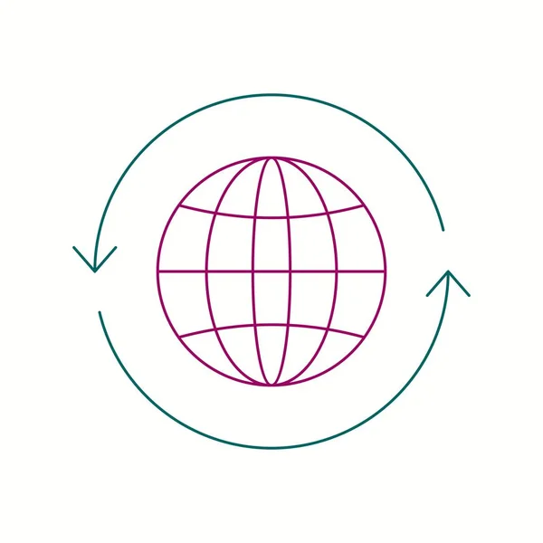 Güzel Dünya vektör satırı simgesi