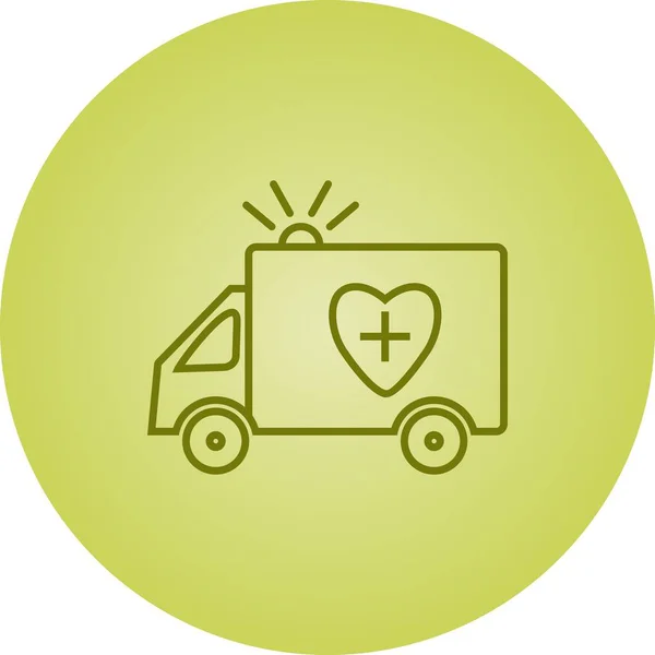Bella icona linea vettore ambulanza — Vettoriale Stock