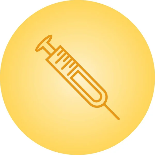 Belo ícone de linha de vetor de seringa — Vetor de Stock